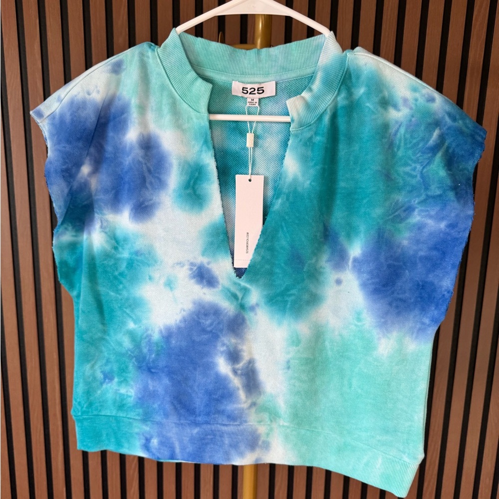 525 America Tie-Dye Muscle Tee - Blue and Green